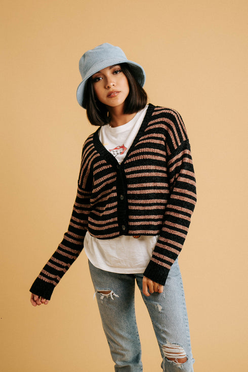 Delaney Striped Cardi